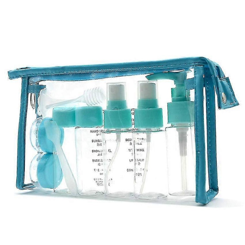 11pcs Travel Portable Refillable Bottle Set Spray Lotion Shampoo Shower Gel Tube Bottling Cosmetic Empty