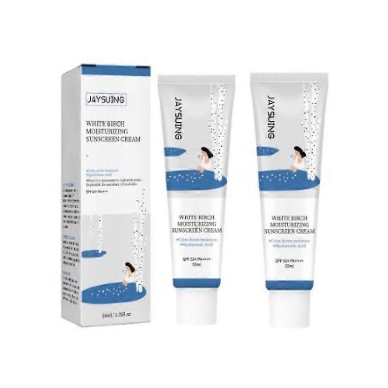 2Pcs New Jaysuing Oil Control Sunscreen Korean Birch Juice Sunscreen SPF 50+Water Refill 51 ml g