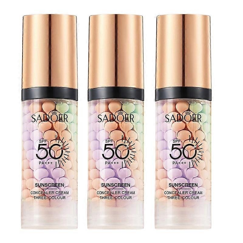 3x 3color Sunscreen Isolation Cream 40ml Face Primer Makeup Moisturizing Cream Invisible Pores Facial Brighten Correcting Cosmetics