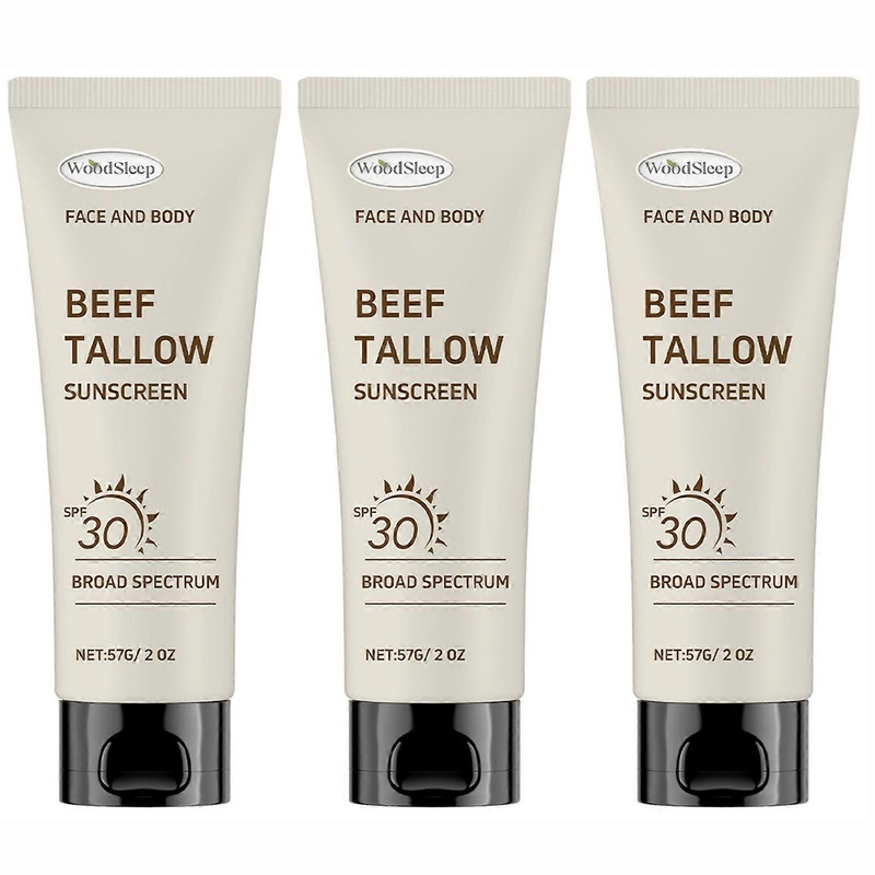 Beef Tallow Sunscreen SPF30 Natural Zinc Sun Protection Cream for Face Body Non-Greasy Daily Skin Care