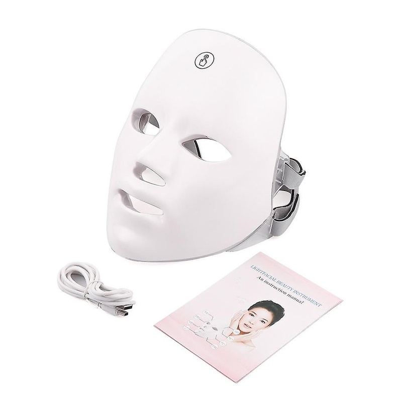 LED Facial Mask, Wireless 7 Colors Photon Light Therapy for Skin Rejuvenation, Wrinkle Tighten, Beauty Tool