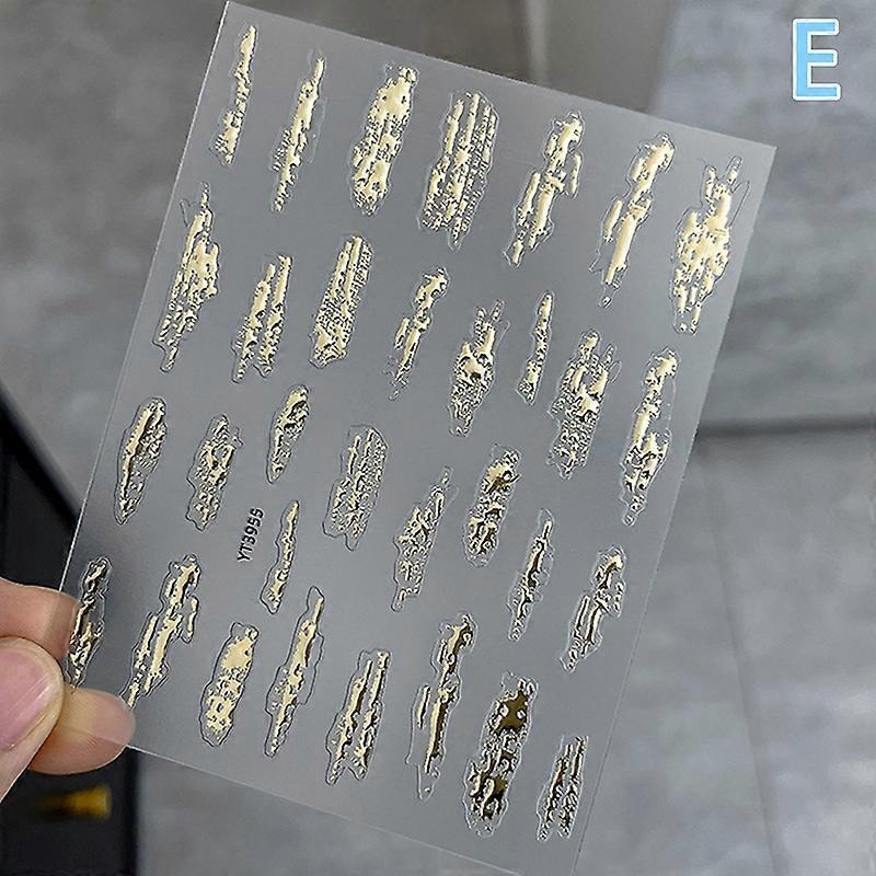 1 Sheet 3D Simple Brush Lines Nail Art Stickers Self Adhesive Nail Decals Shiny Relief Nail Decals Manicure Salon DIY