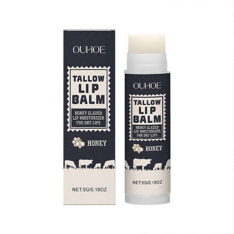 Beef Tallow Lip Balm  Natural Tallow Beeswax Chapstick  Long Lasting Hydrating Moisturizer Grass Fed Bison Tallow Balm Lip Care  Soothes Chapped Dry L