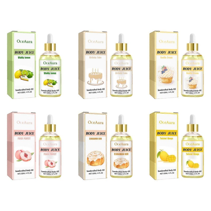 Body Juice Oil, Body Juice Oil Cinnamon Bun, Peach Body Oil, Cake Body Oil, Body Oil, Moisturizing Body Oil Strawberry Shortcake