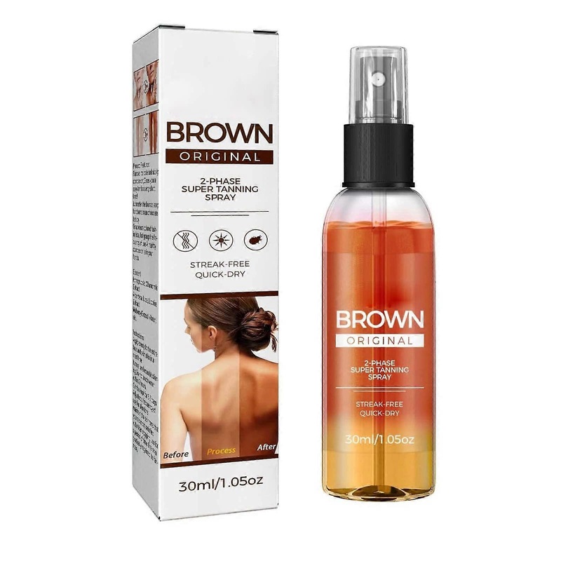 Brown Premium Tanning Accelerator Spray, Phase Spray Tanning Oil with Hyaluronic Acid, Moisturising Formula for More Intensive Tanning, for Use in the