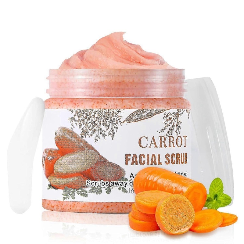 Face Scrub with Vitamin C and Carrot, Gentle Facial Exfoliating Scrub for Pore Dirt, Exfoliator Facial Wash for Oily Skin, Deep Cleansing Face Wash Cl