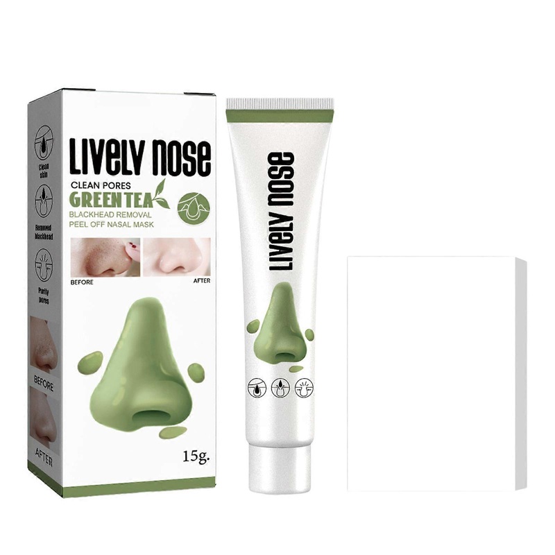 Green Tea Blackheads Removal Nose Mask, Shrinking Pore Oil Control Mask, Natural Plant Ingredients, for All Skin Types
