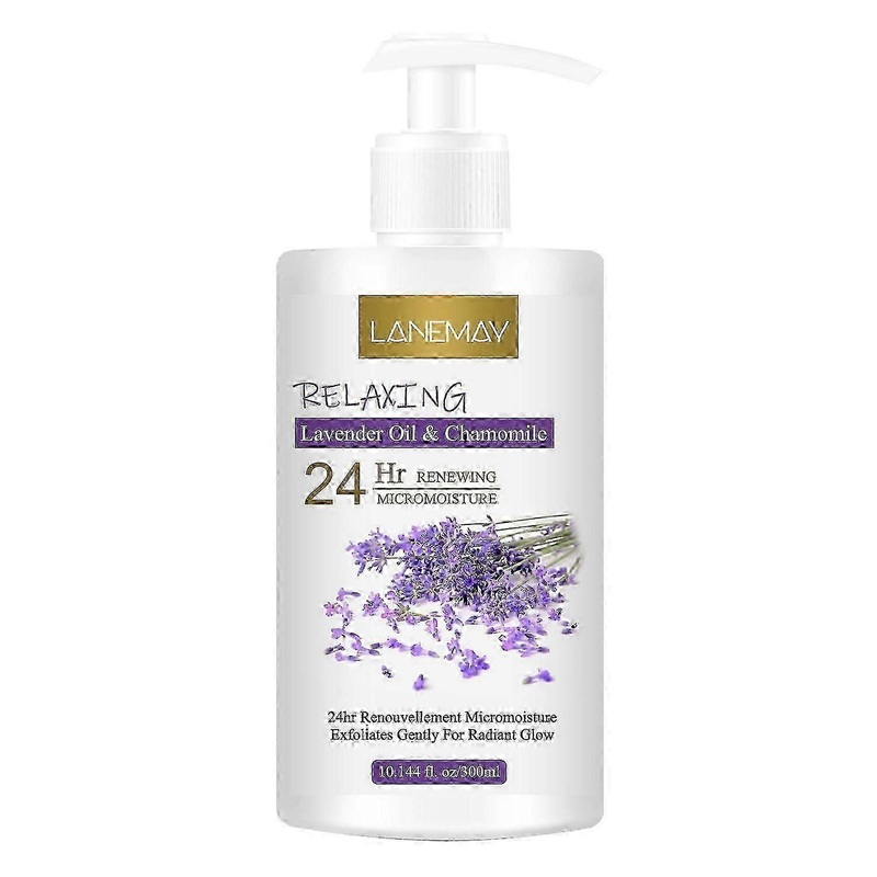 Lavender & Chamomile Relaxing Body Wash, 24HR Micromoisture Renewal with Gentle Exfoliation for Radiant Skin