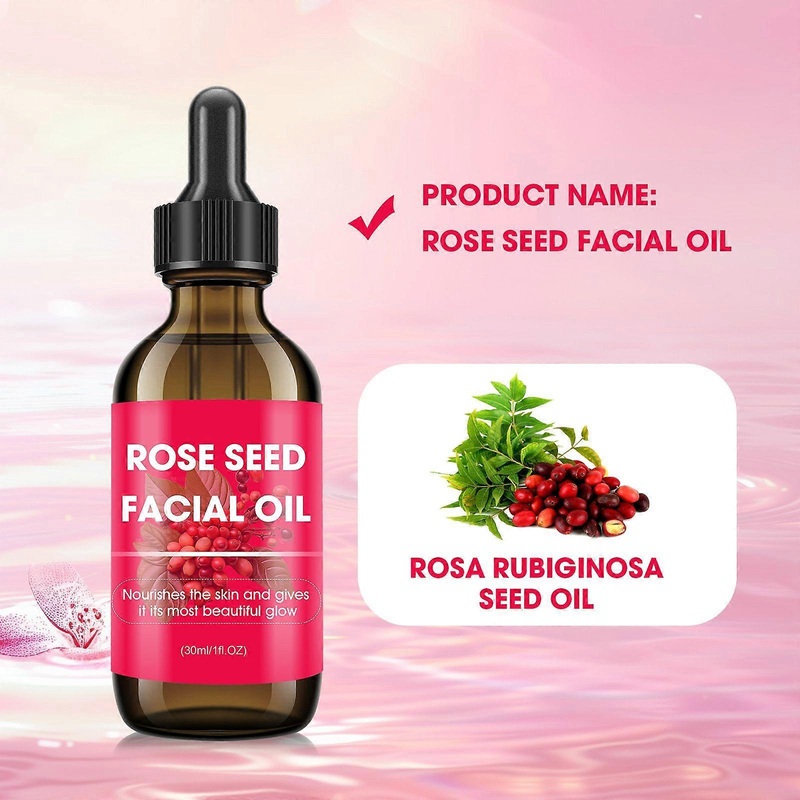 Organic Rosehip Seed Oil, Pure and Natural Rosehip Oil (30ml) for Anti-Aging, Skin and Hair Care, Gua Sha Massage