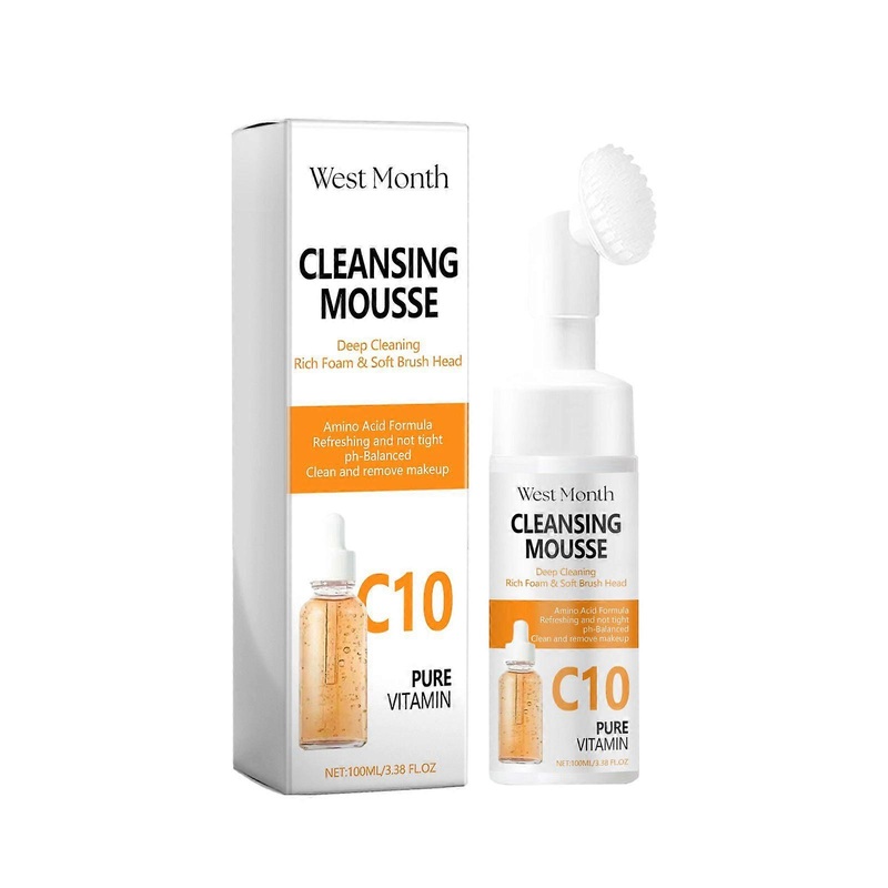 West & Month C10 Cleansing Mousse Deep Cleansing Facial Refreshing Delicate Hydrating Moisturizing Facial Cleanser