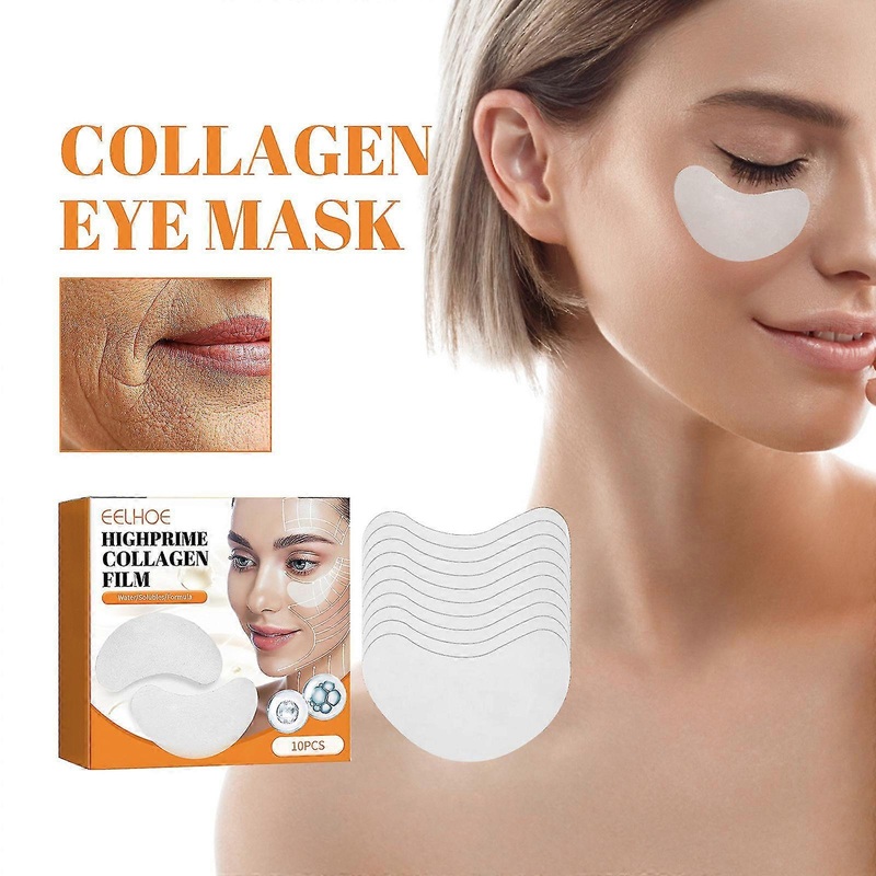 10 Pairs Collagen Soluble Film, Collagen Soluble Eye Masks, Anti Ageing Mask With Solid Collagen, Moisturising, Anti-wrinkle