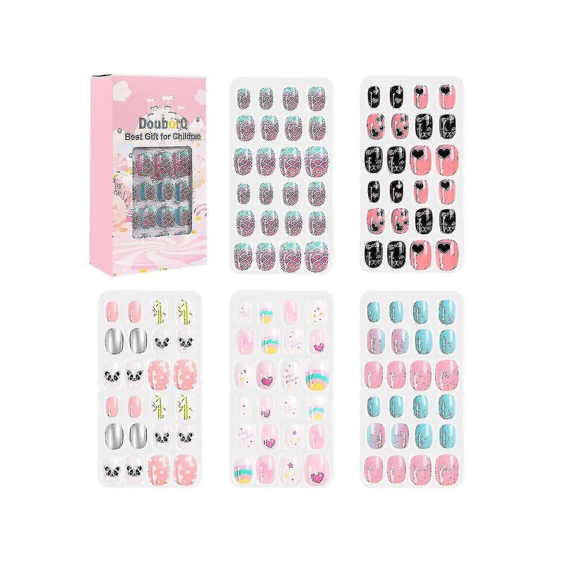 120 Pcs Children's Nail Pieces And False Nail Pieces Set