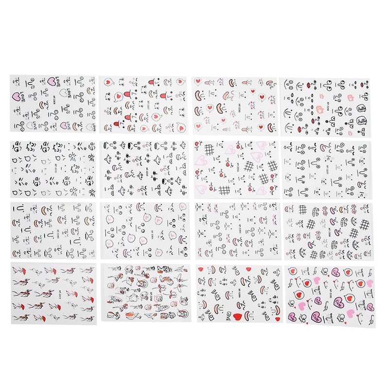 16pcs Nail Art Sticker Nail Decoration Nail Art Sticker for Home Nail Art Shop