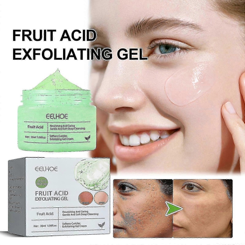1pc Eelhoe Fruit Acid Facial Exfoliating Gel Deep Clean Pore Blackhead Acne Whitening Skin Gel