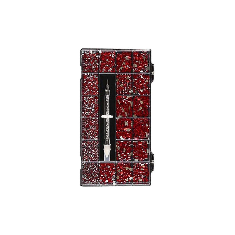 21 Boxed Nail Art Diamonds Flat Glass Shaped Rhinestones DIY Nail Art Jewelry Set PUW6383