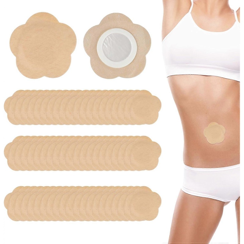 60pcs Castor Oil Patches, Self-Adhesive Castor Oil Belly Button Patch, 2.76 * 2.76 Inches, Waterproof and Leak-Proof, Pro