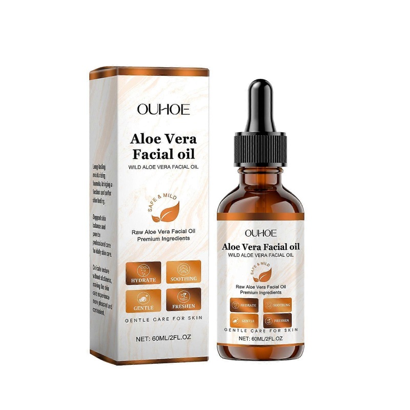 Aloe Vera Facial Oil, Natural Anti-Aging Oil, Hydrating and Moisturizing Face Serum, Reduces Fine Lines and Wrinkles, Organic and Gentle for All Skin