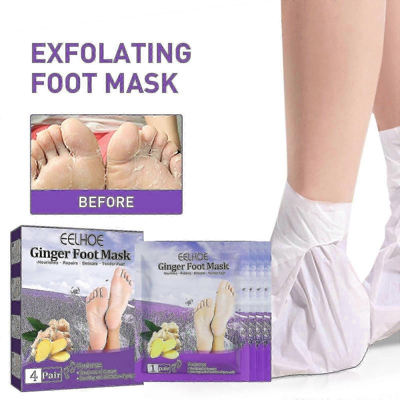 EELHOE Ginger Foot Mask for Chapped Feet Skin, Exfoliating, Exfoliating, Moisturizing, Rejuvenating and Care Foot Mask KR