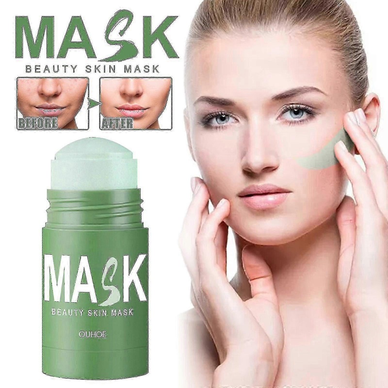 OUHOE Green Tea Mask Stick Acne Blackheads Facial Deep Cleansing Tightening Pores Smear Mask Mud BF      4210740127455