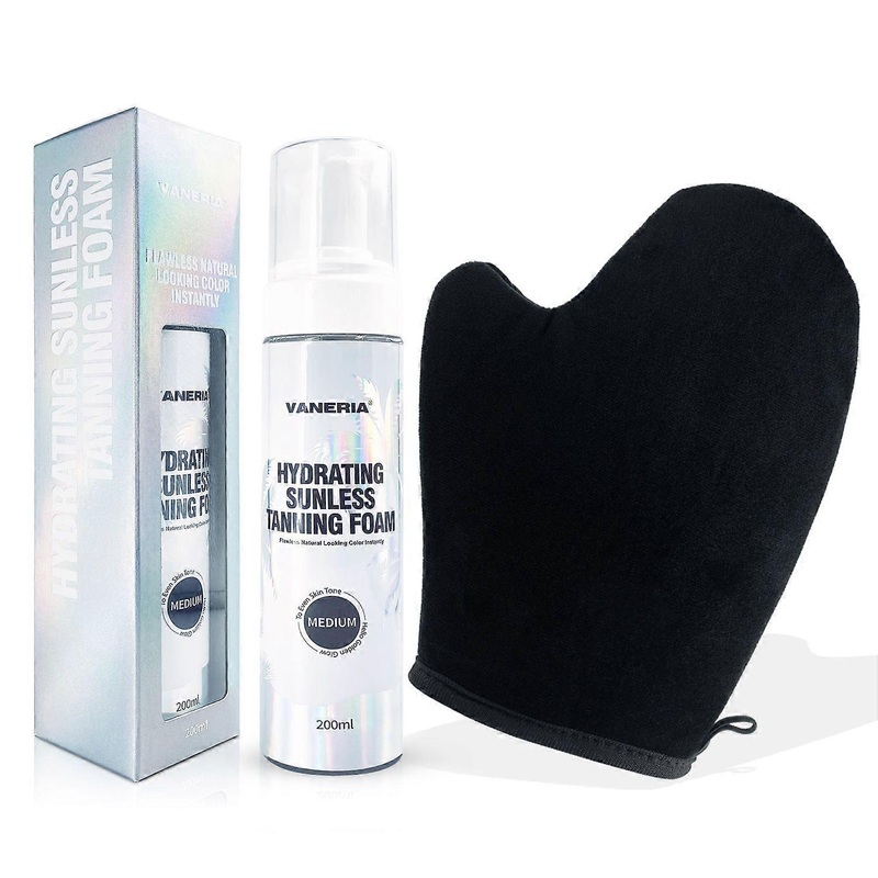 Self-Tanning Foam, Self-Tanning Spray With Glove, Natural Fast Tanning for Face and Body, Self-Tanning for a Rich, Long Lasting Tan, Intense Hydration