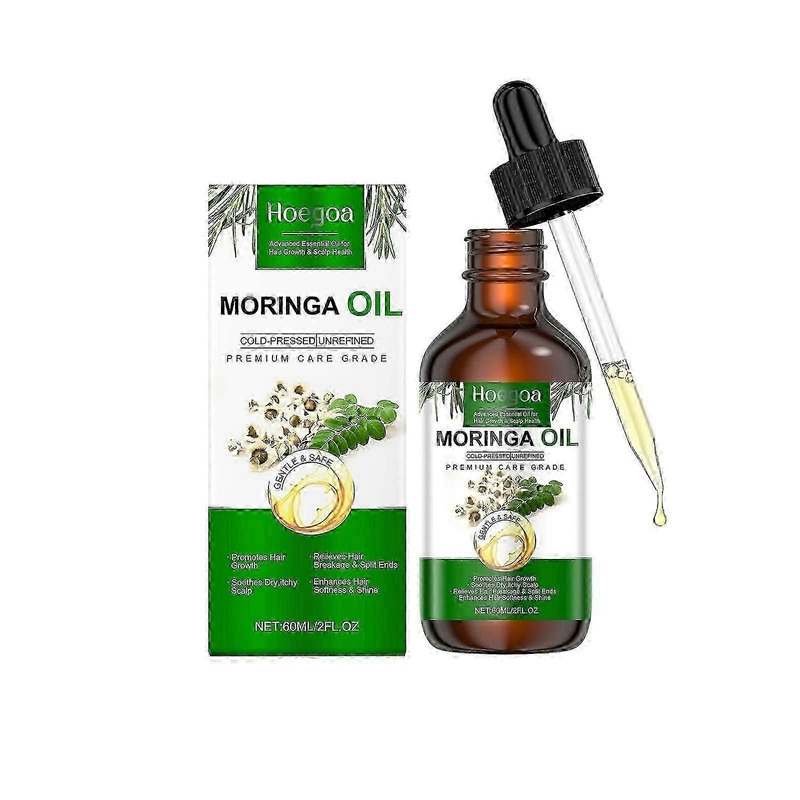 Moringa Oil, Moringa Seed Oil, Organic Cold-Pressed Moringa Oil for Hair Growth,