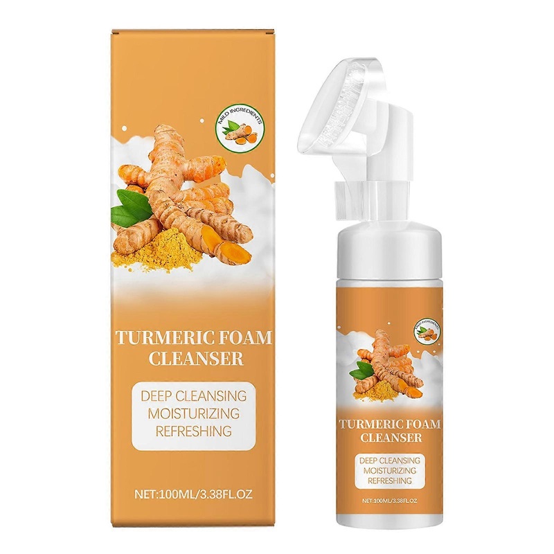 Turmeric Foam Facial Cleanser Gently Cleans Pores Cleanses Shrinks And Moisturizes Pores LA480