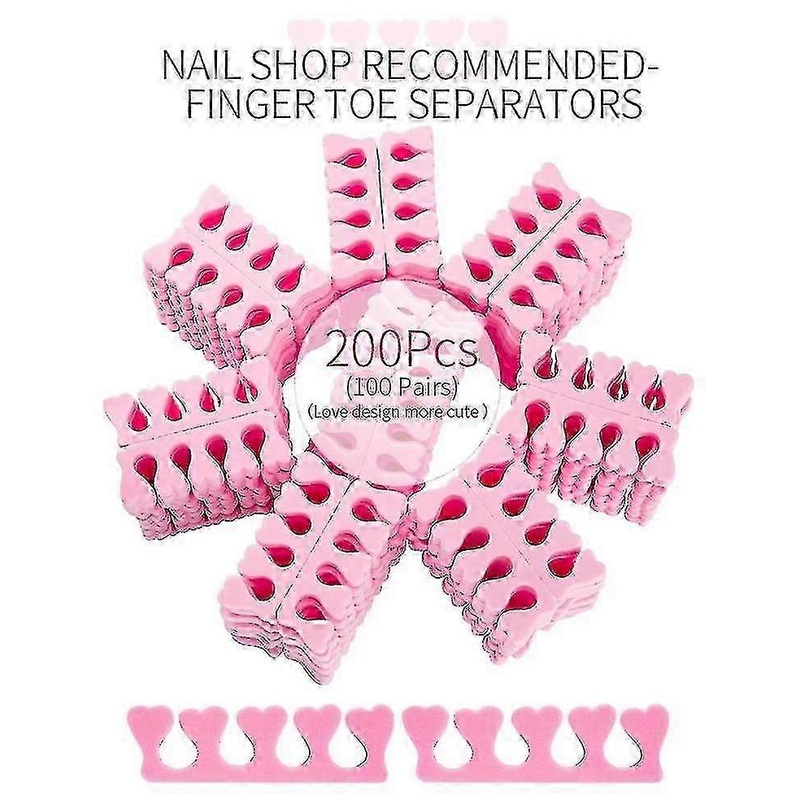200pcs Nail Art 100 Pairs Toe Separators Fingers Foots Sponge Soft Gel Uv