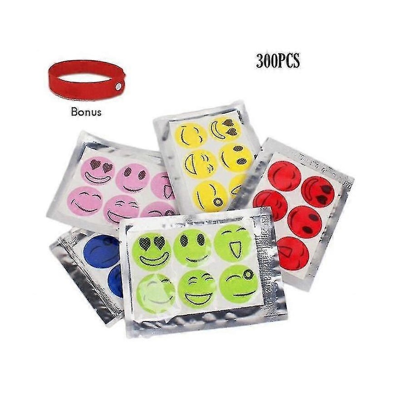 300pcs Smiley Mosquito Repellent Insect Repellent Stickers