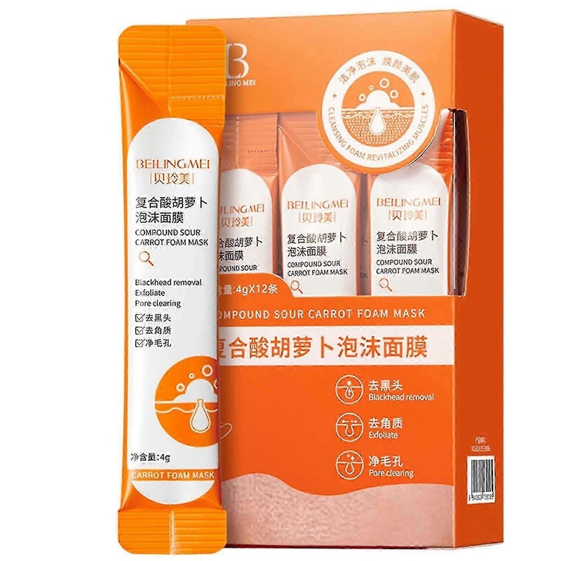 Carrot Foam Smear Mask Deep Cleansing Shrink Pores Moisturizing Hydrating Jelly