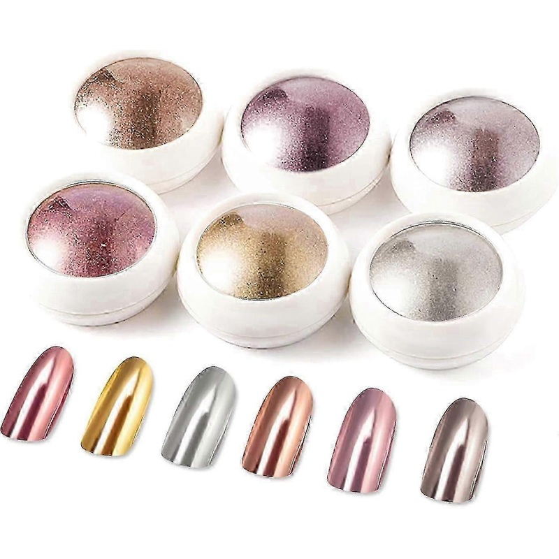 Rose gold chrome nail powder, holo nail chrome powder shiny nail glitter with