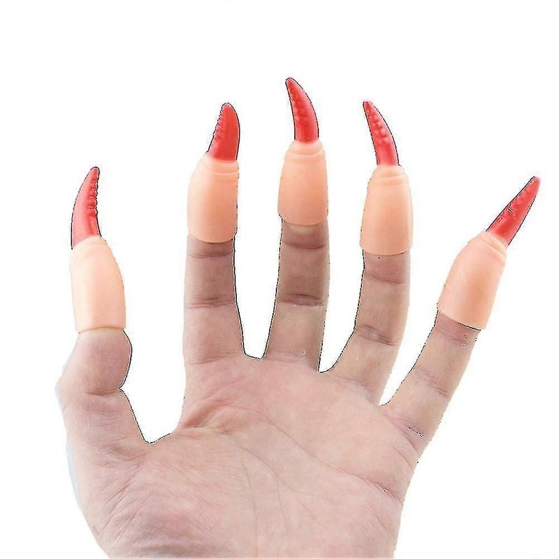 Witches Finger Claws Nail Claws False Nail Halloween Costumes Spooky Scary Witches Nails Fake Finger Paw Claws Fingertip Arrow Claw Cosplay Party Hall