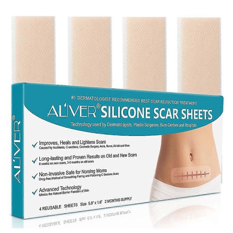 4pcs/box Reusable Silicone Scar Removal Patch Remove Trauma Burn Sheet Skin Repair Therapy