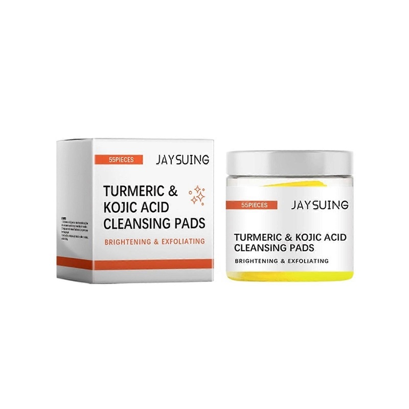55 Count Turmeric Cleansing Pads For Dark Spots Turmeric Kojic Exfoliating Pads Natural Turmeric Face Cleansing Pads For Facial Cleansing