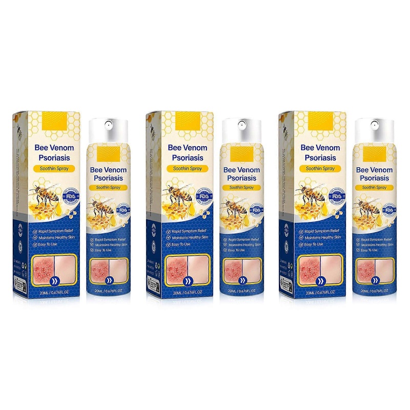 Bee-Venom Psoriasises Spray Relief Skin Pain Stinging Liquids Skin Redness Relief Anti-itch Liquids for All Skin Types