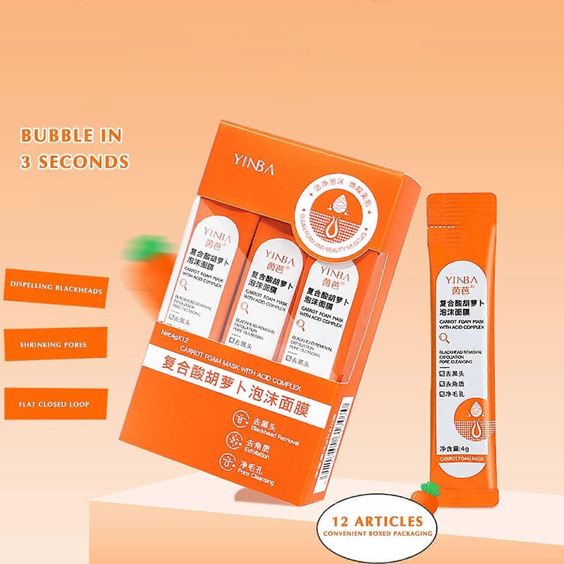 Carrot Foam Facial Mask Cleansing, Repairing And Shrinking Pores, Blackhead And Removing Mud Film