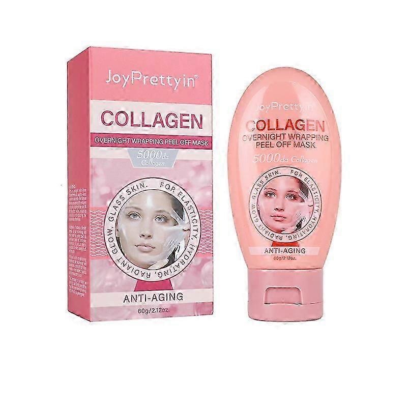 Collagen Night Wrapping Mask Peel-Off Overnight Collagen Face Mask - Deeply Hydrates & Firming & Glowy - Reduce Sagging & Wrinkle For Glowing Skin