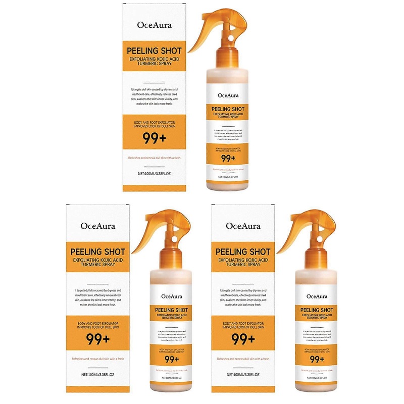 Peel Shot Keratins Care Kojic Acid Turmeric Spray, Moisturizing Exfoliator for Even Skin Tone, Non-Greasy & Quick Absorption