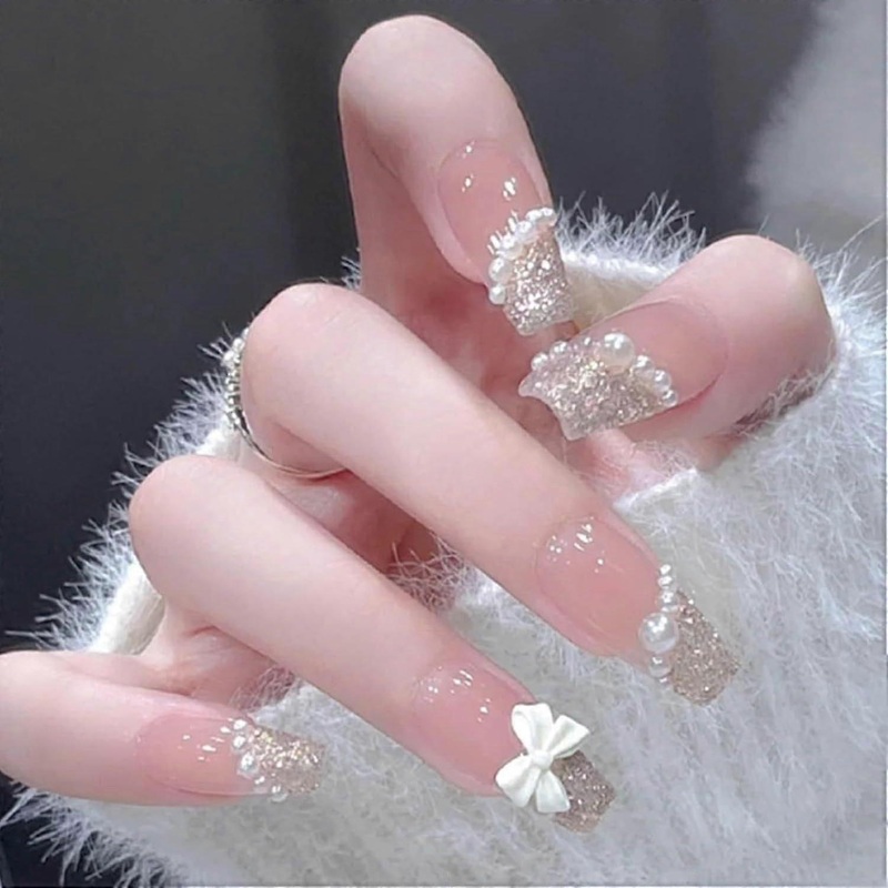 Press on Nails Fake Nails Tips Full Cover Medium False Gradient Nails for Women