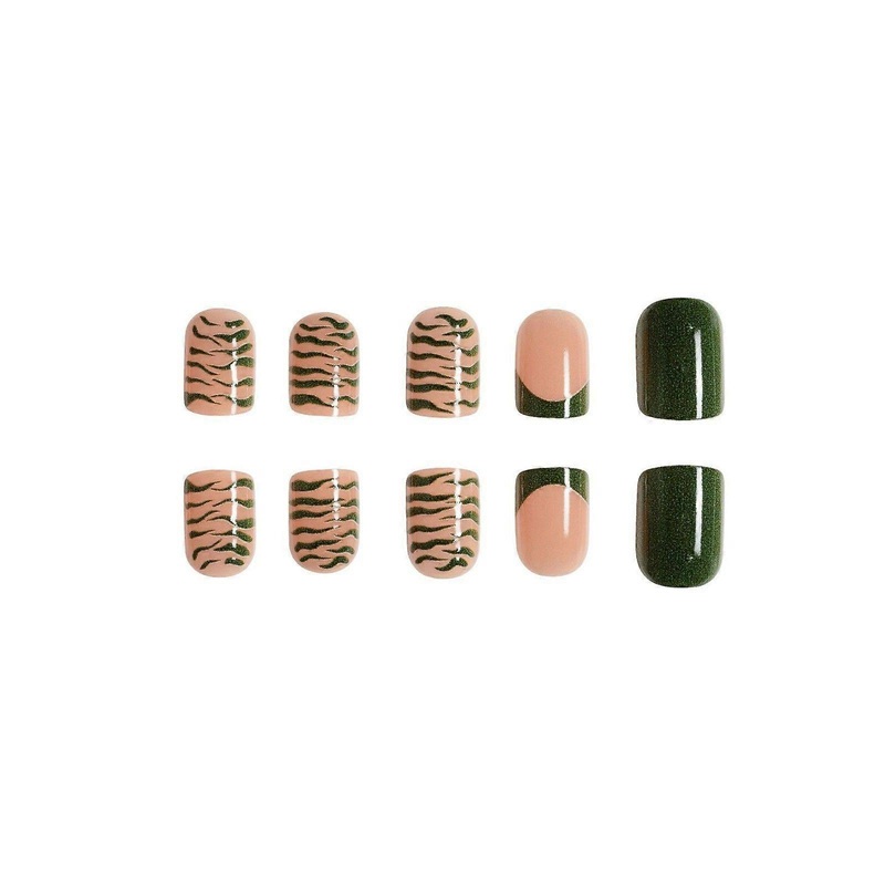 Short Shiny  Striped Dark Green  Style Wearable  24PC