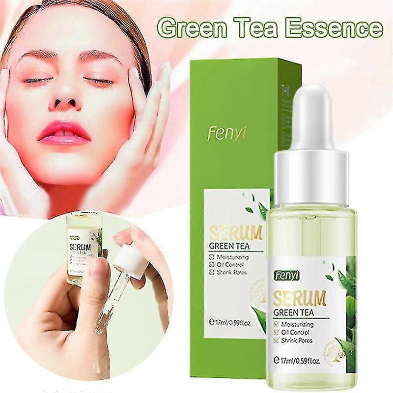 17ml Green Tea Essence Face Serum Oil Control Anti-aging Pore Shrinking Whitening Acne Treatment Essence Oil