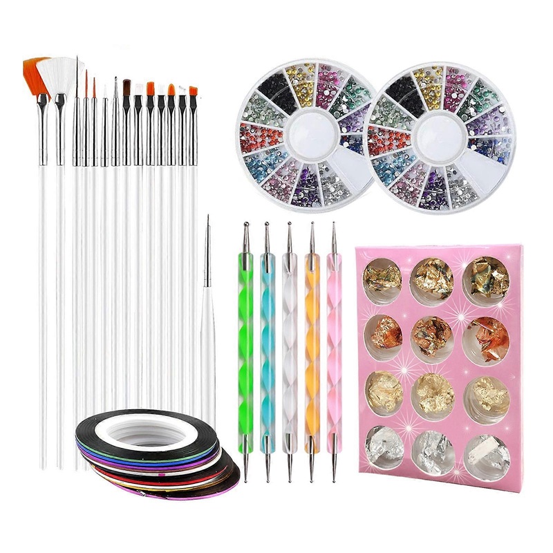 1Set Nail Art Set Exquisite Sturdy Plastic Professional Nail Polishing Tool for Home