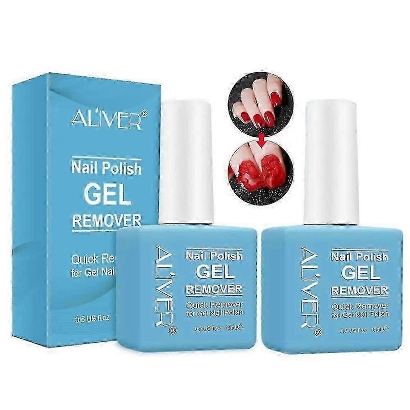 2-Piece Aliver Soak-Off Gel Nail Polish Remover with Quick Burst Action, 15ml for Easy Manicure Care in the UK