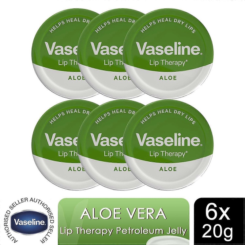 6x of 20g Vaseline Lip Therapy Aloe Vera Petroleum Jelly Helps Heal Dry Lips