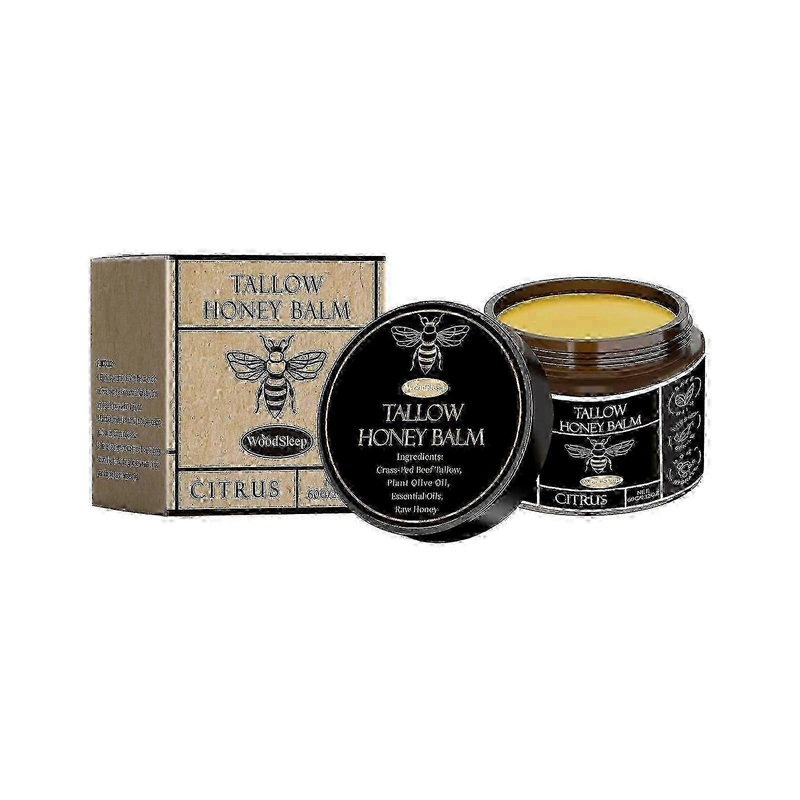 Beef Tallow and Honey Balm for Skin, Organic Grass-Fed Beef Tallow Face Moisturizer for Cracked & Dry Skin 2025