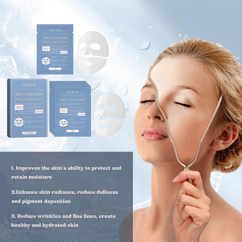 Collagen Mask, Smooth And Tender Skin, Firming, Nourishing And Hydrating Mask 4Pcs