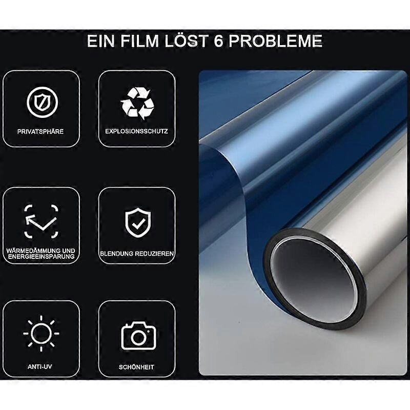 Film Miroir Fentre sans Tain Protection de Solaire FilmAnti-UV Anti Chaleur Film de Fentre Anti Regard 40200cm