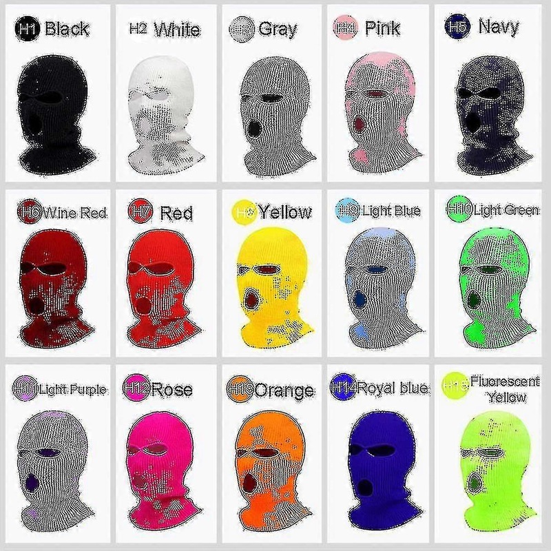 Full Face Mask Ski Mask Winter Cap Balaclava Hoodarmy Mask 3hole