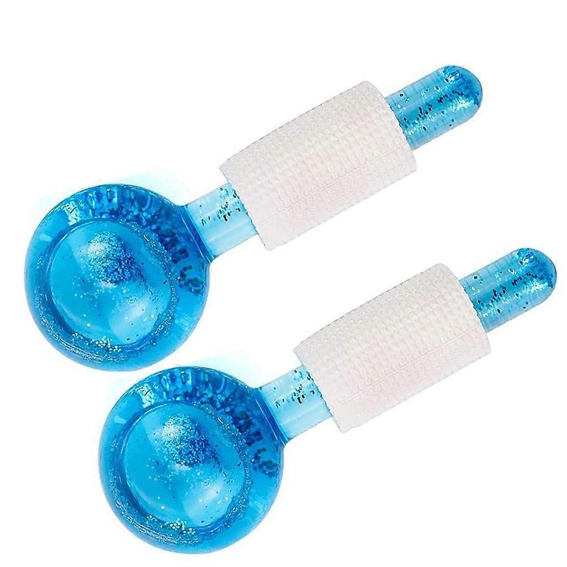 PIAO 2PCS Ice Therapy Ball Facial Roller for Cold Facial Massage Face Roller Balls Anti-Freeze Glass Ball to Reduce Puffiness, Pores, Wrinkles