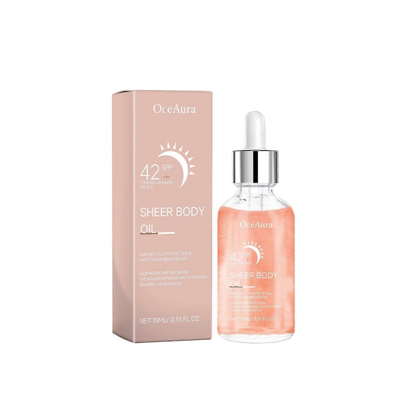 Sunglaze Sheer Body Mist Sunscreen SPF 42, Infused with Shimmering Body Oil, Hydrating Mist, Hydrates, Gives Skin a Glowy Finish, Lightweight, Fast-Ab