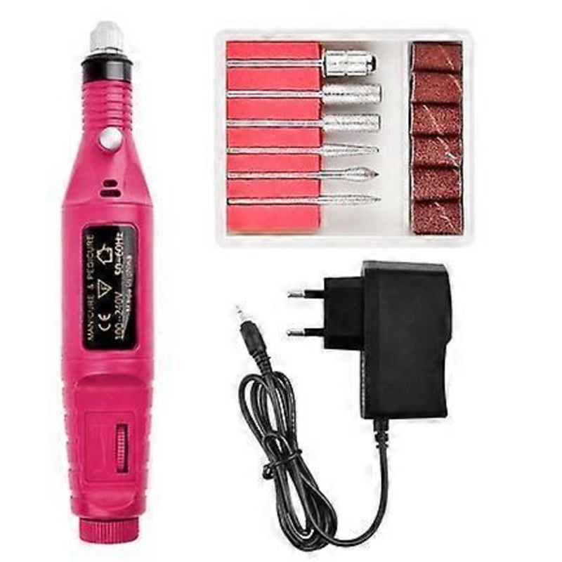 TCGG-Electric Nail Drill Machine Filer Kit Rotary Carver Nail Polish Machine Set With 6 Acrylic Gel Remover Pedicure Tools Nail Art